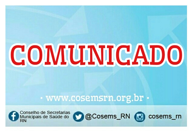 COMUNICADO: Escritório-sede do Cosems permanecerá fechado até a próxima segunda (6)